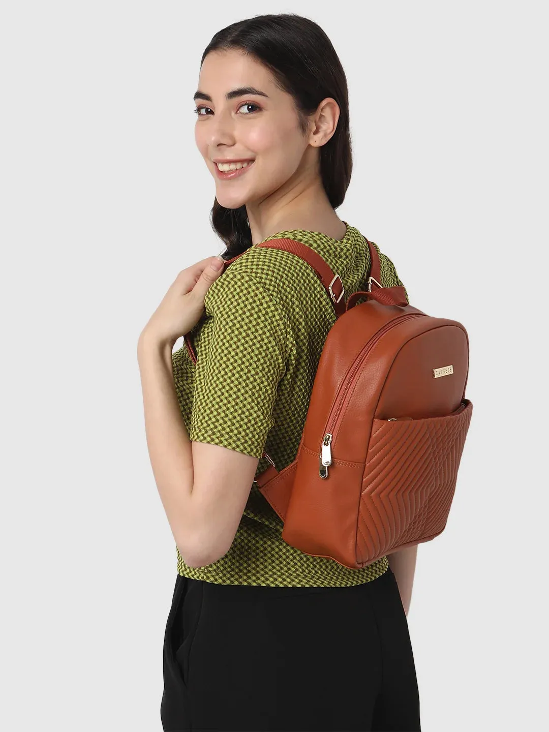 Caprese Leo Medium Tan Backpack