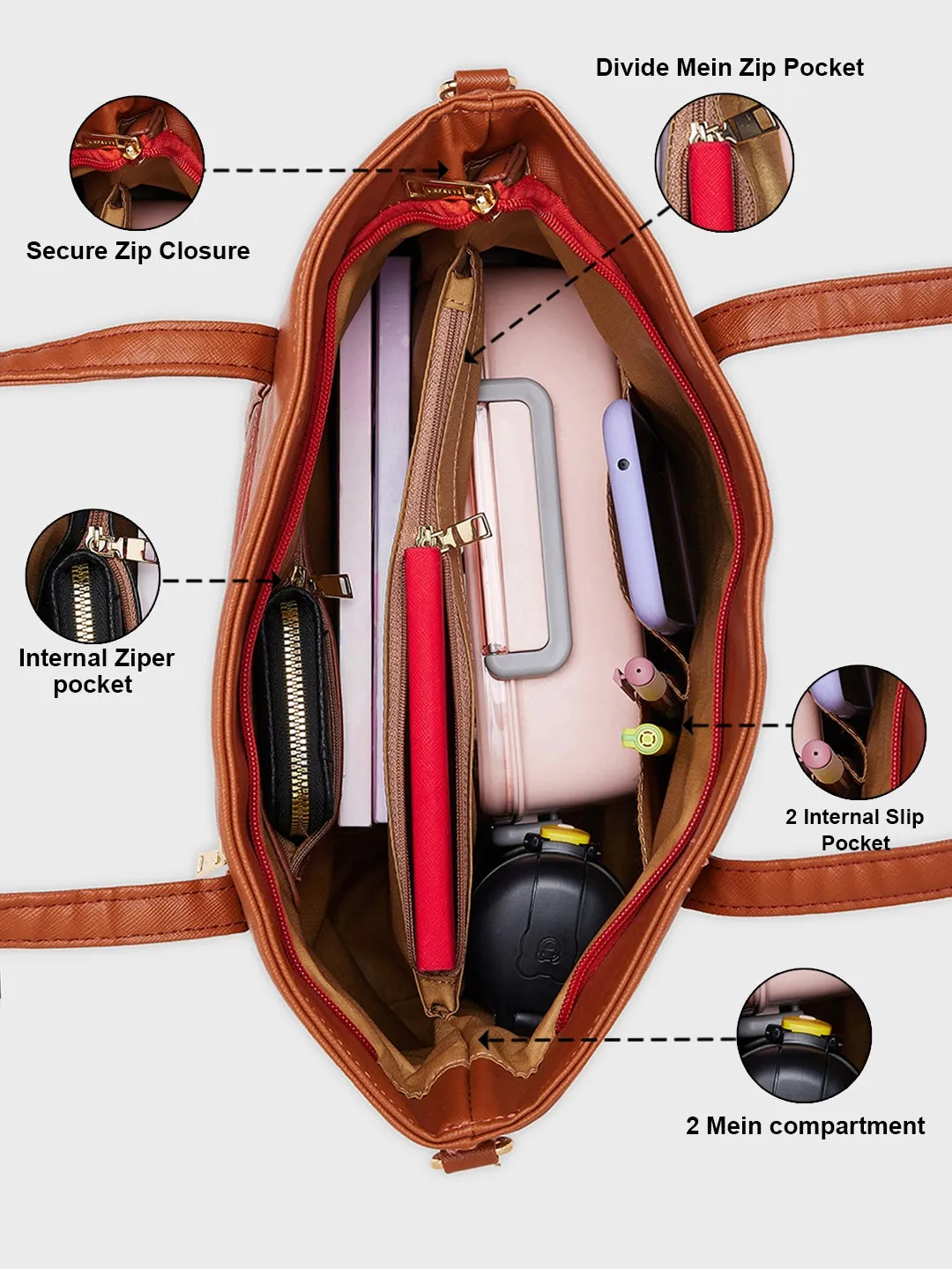 Caprese Lively Large Dusty Coral Satchel Bag