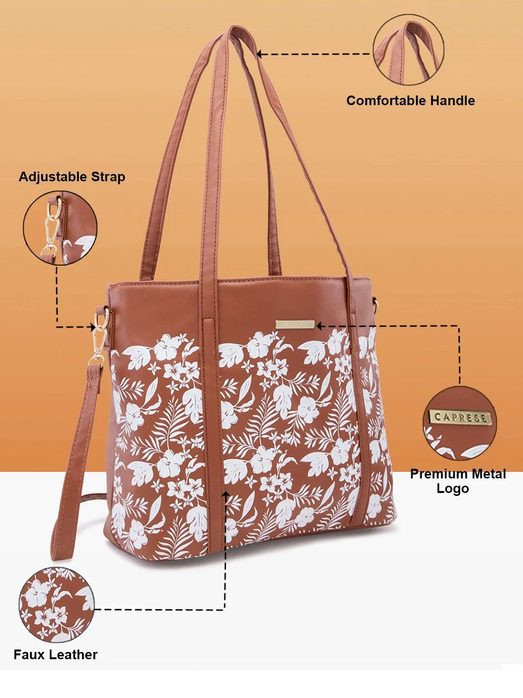 Caprese Lively Large Dusty Coral Satchel Bag