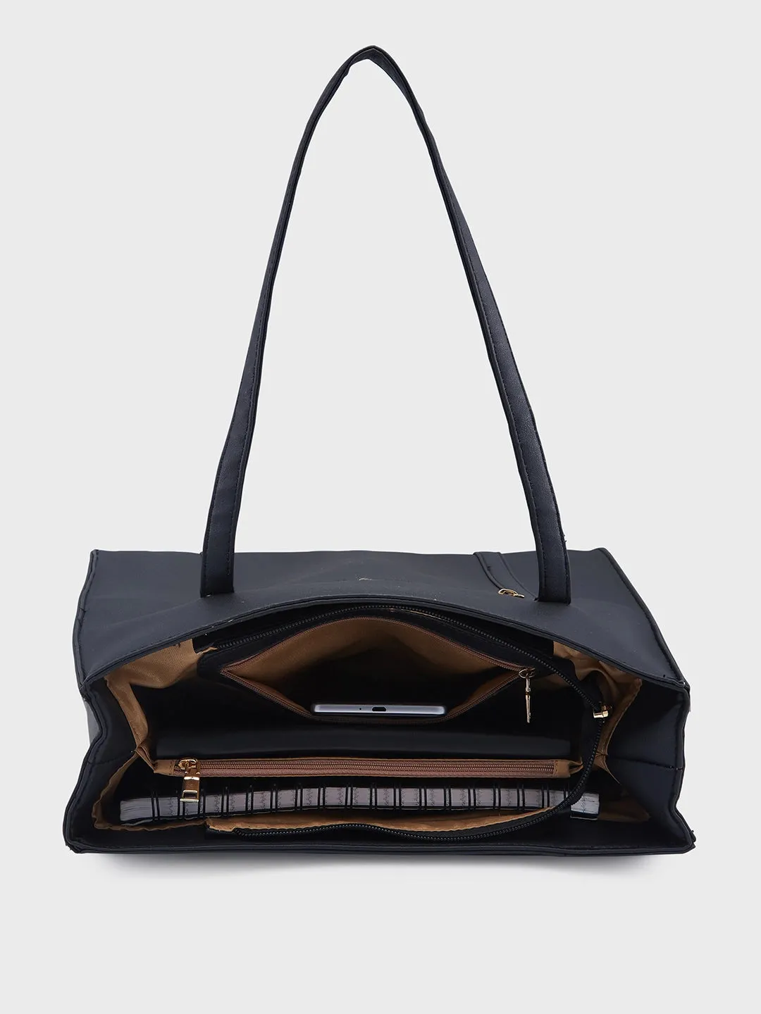 Caprese Lively Medium Black Tote Bag