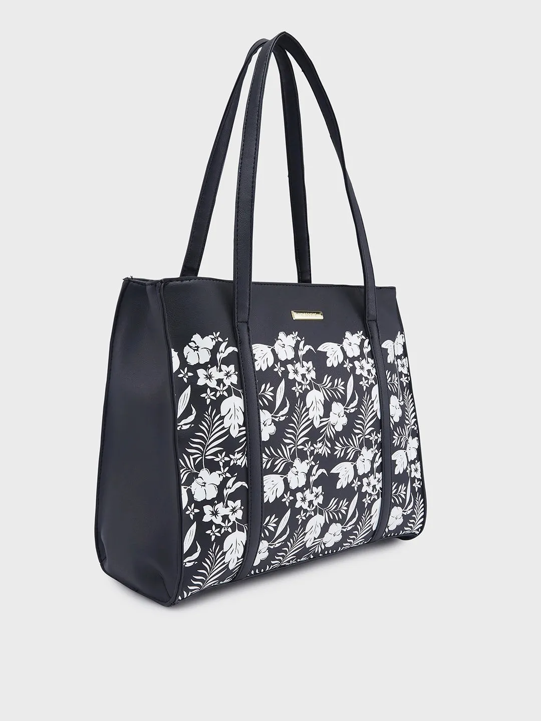 Caprese Lively Medium Black Tote Bag