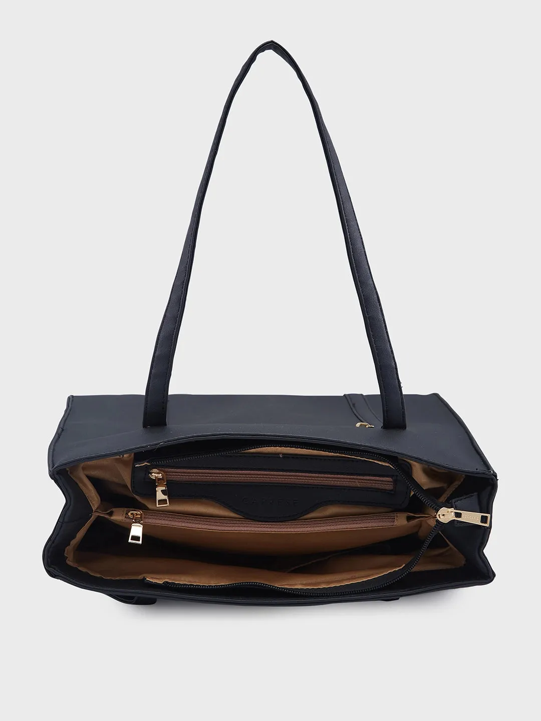 Caprese Lively Medium Black Tote Bag
