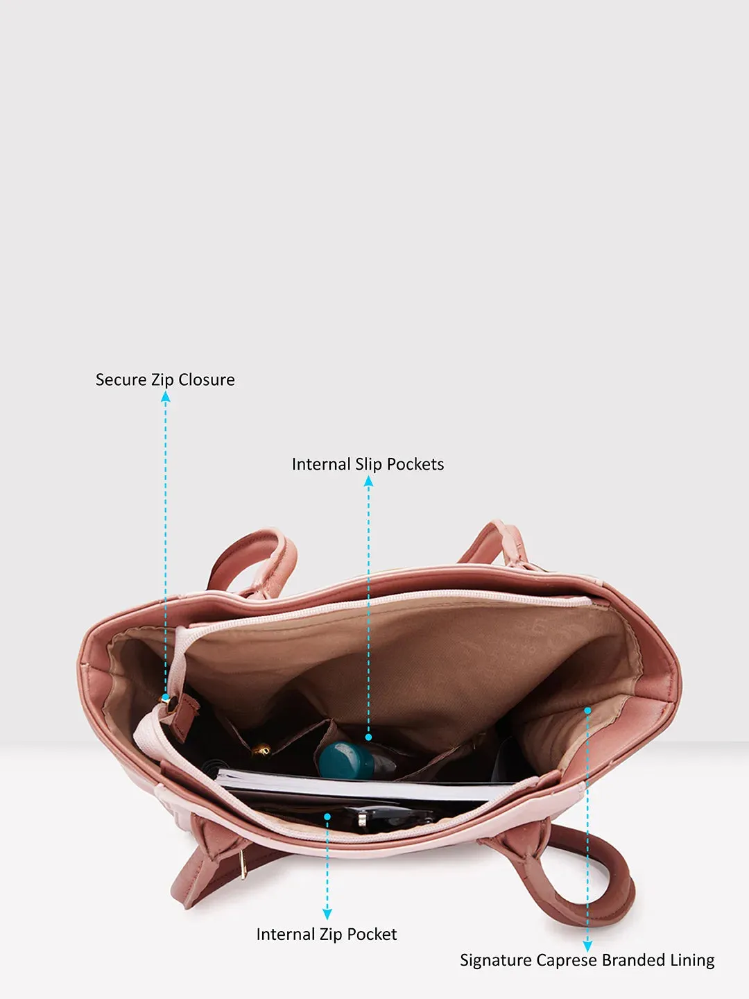 Caprese Loki Medium Pink Tote Bag