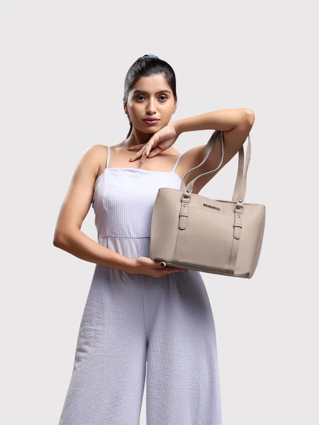 Caprese London Medium Grey Tote Bag