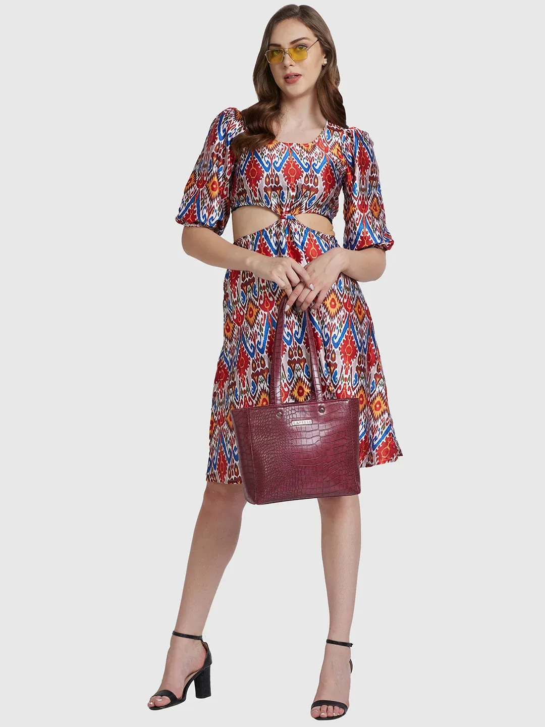 Caprese Luciana Medium Plum Tote Bag