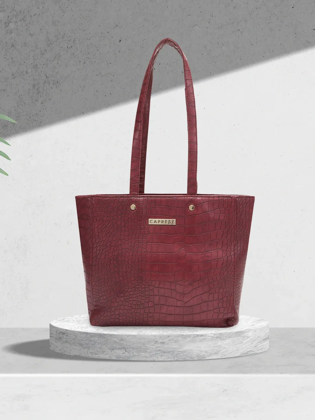 Caprese Luciana Medium Plum Tote Bag
