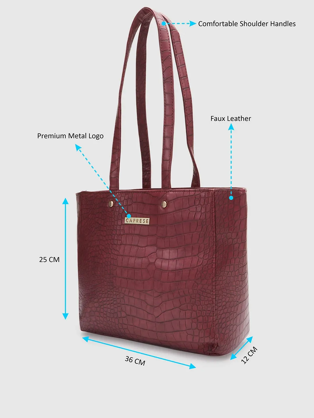 Caprese Luciana Medium Plum Tote Bag