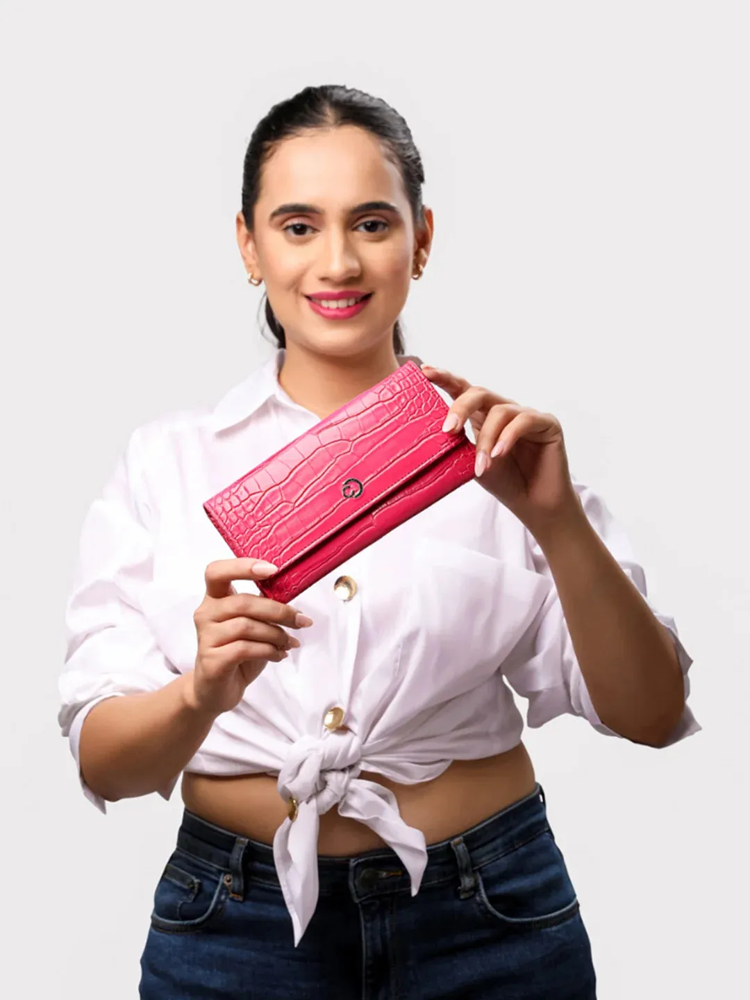 Caprese Luna Medium Fuchsia Flap Wallet