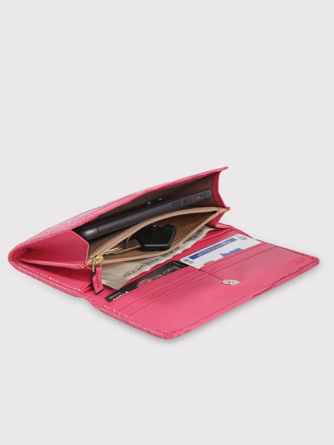 Caprese Luna Medium Fuchsia Flap Wallet