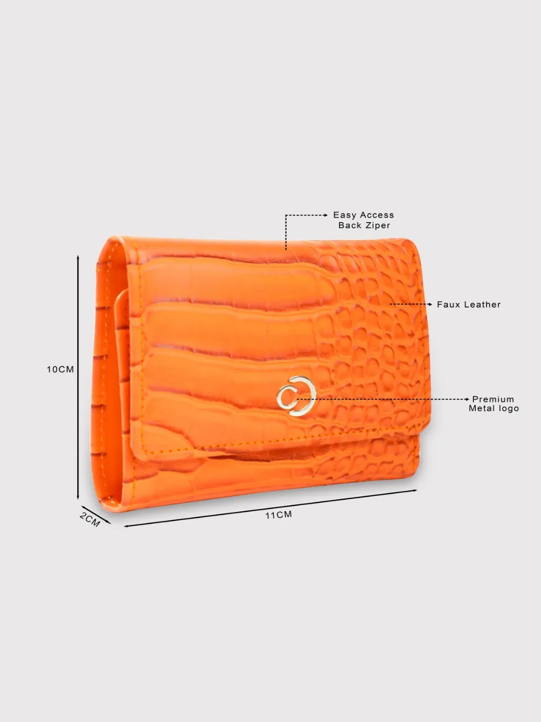 Caprese Luna Small Orange Trifold Wallet