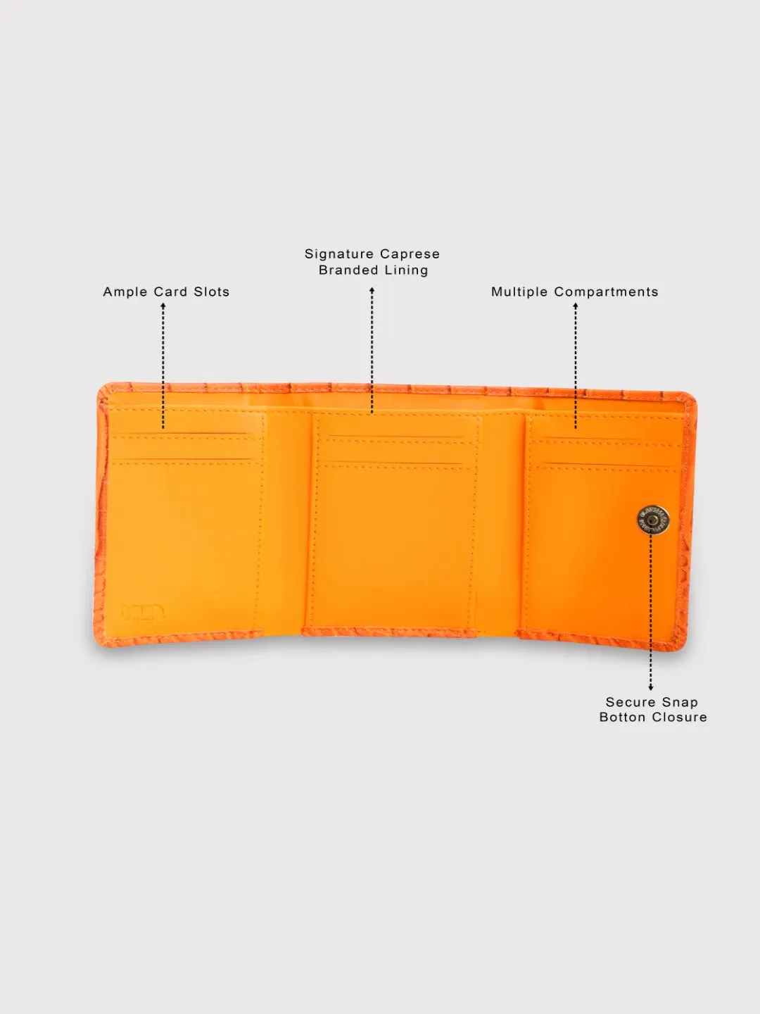 Caprese Luna Small Orange Trifold Wallet