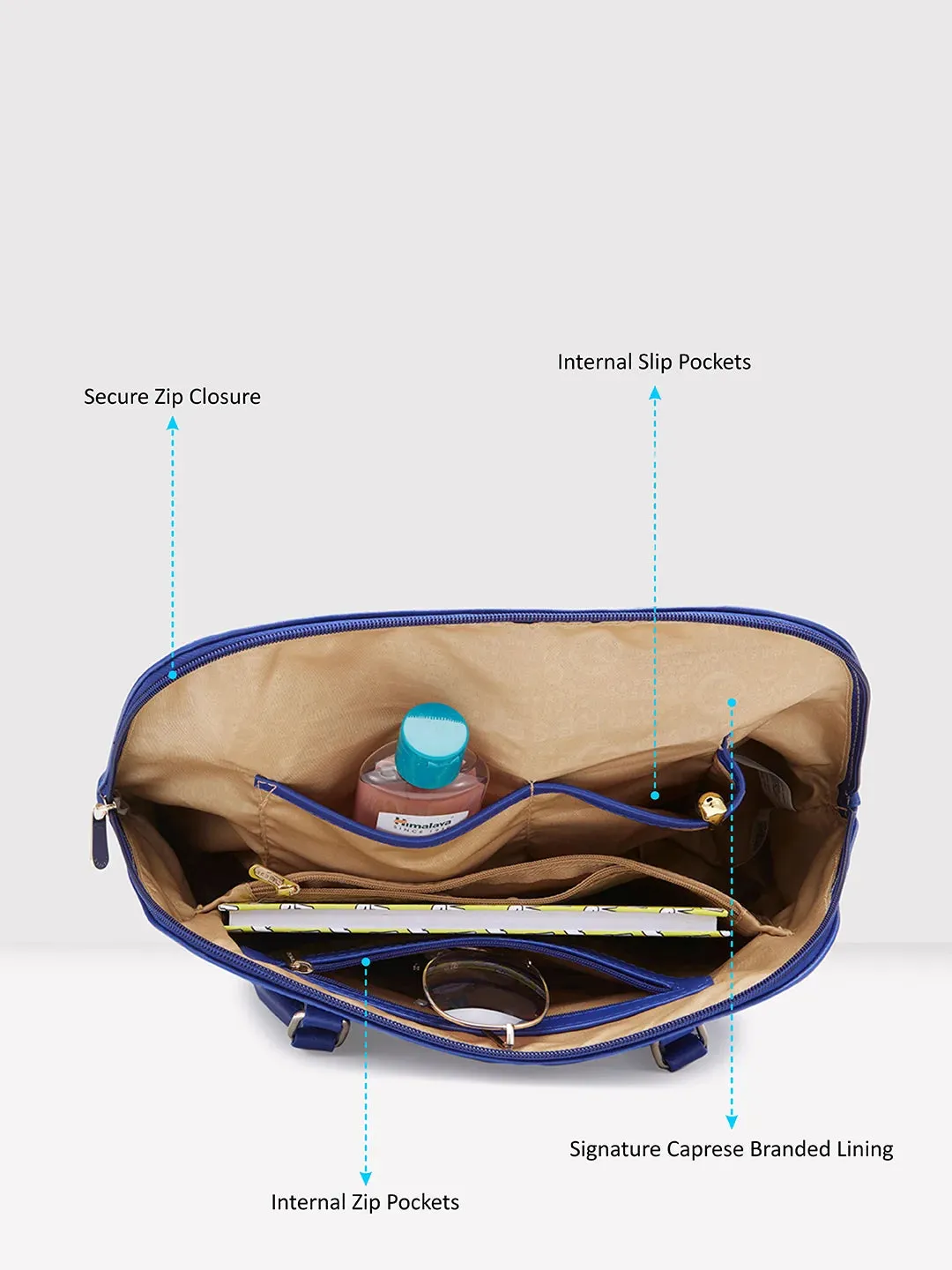 Caprese Lydia Large Blue Satchel Bag