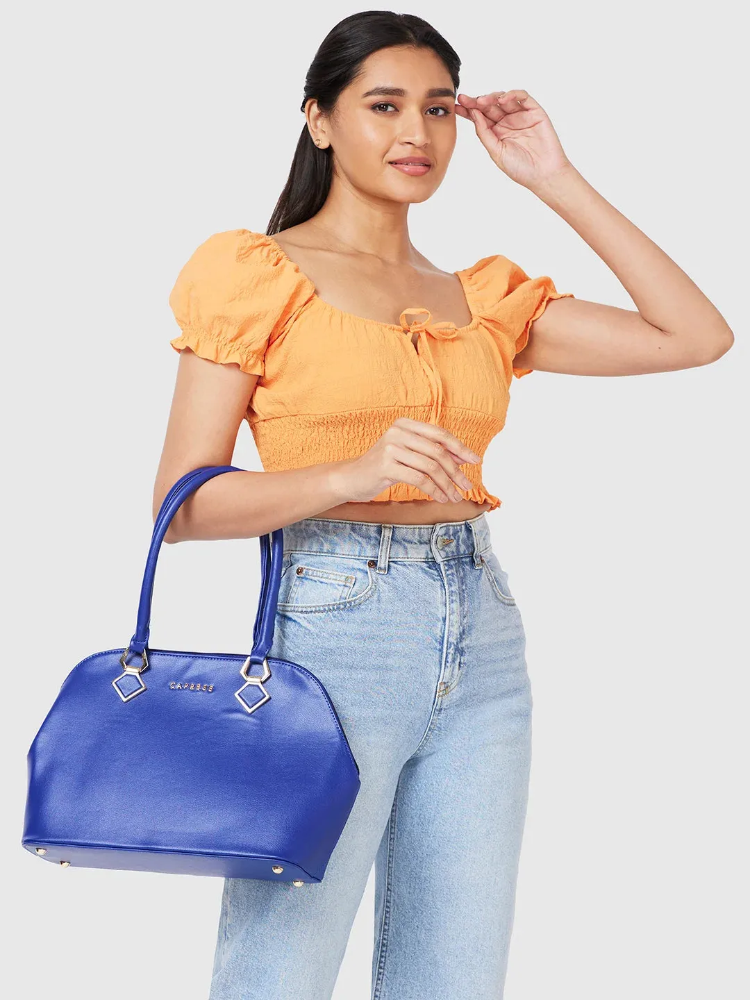 Caprese Lydia Large Blue Satchel Bag