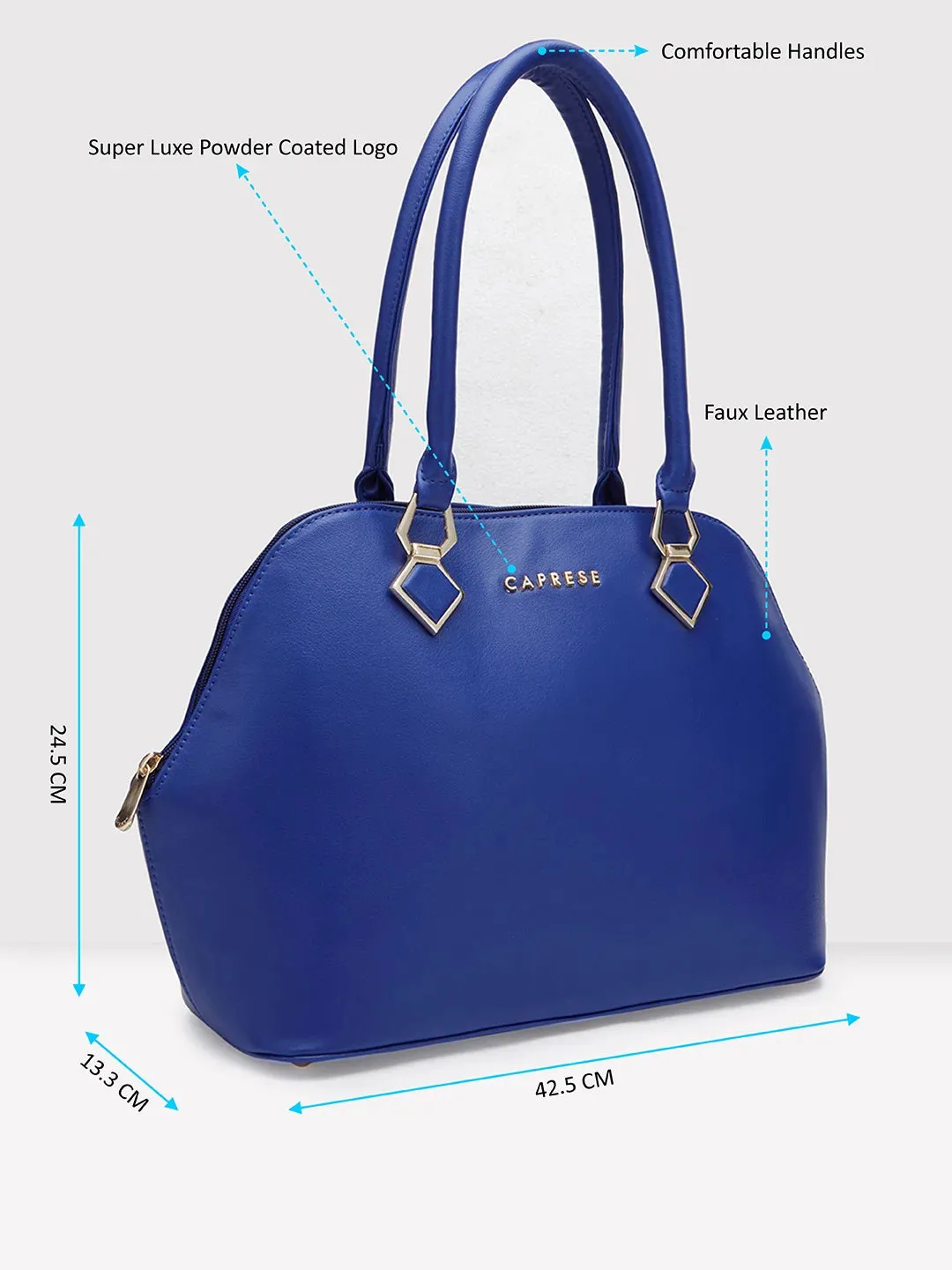 Caprese Lydia Large Blue Satchel Bag
