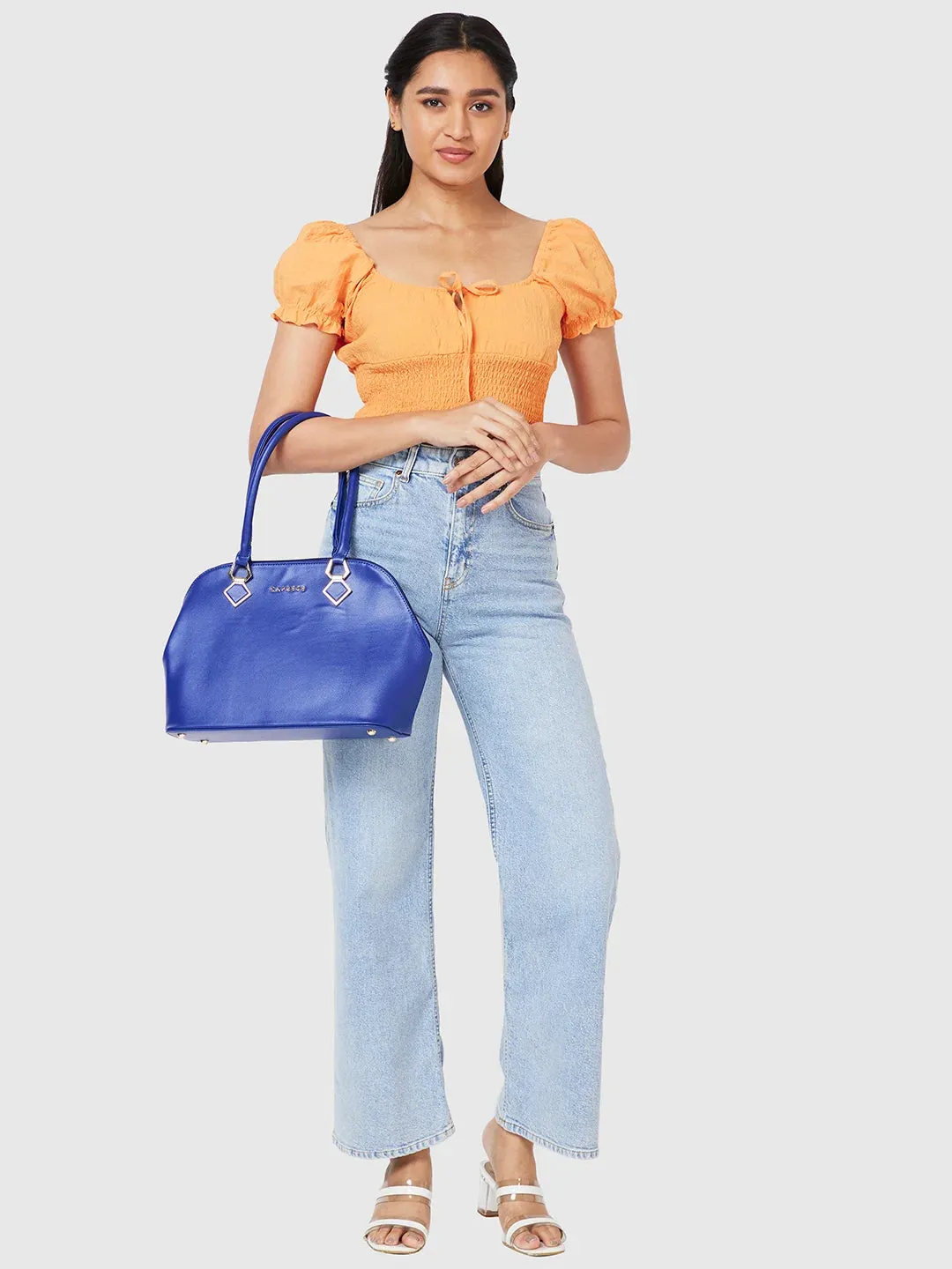 Caprese Lydia Large Blue Satchel Bag
