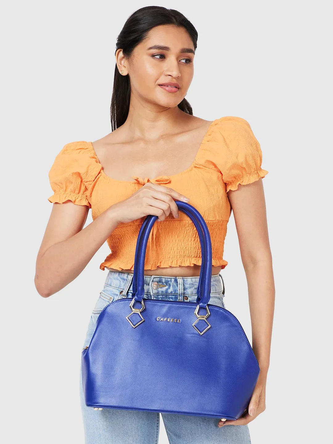 Caprese Lydia Large Blue Satchel Bag