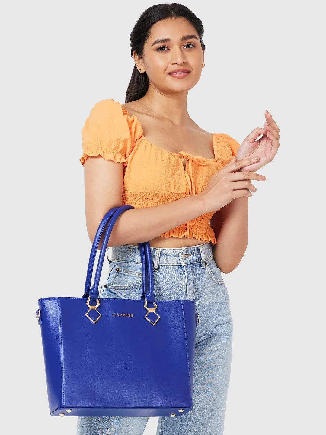 Caprese Lydia Medium Blue Tote Bag