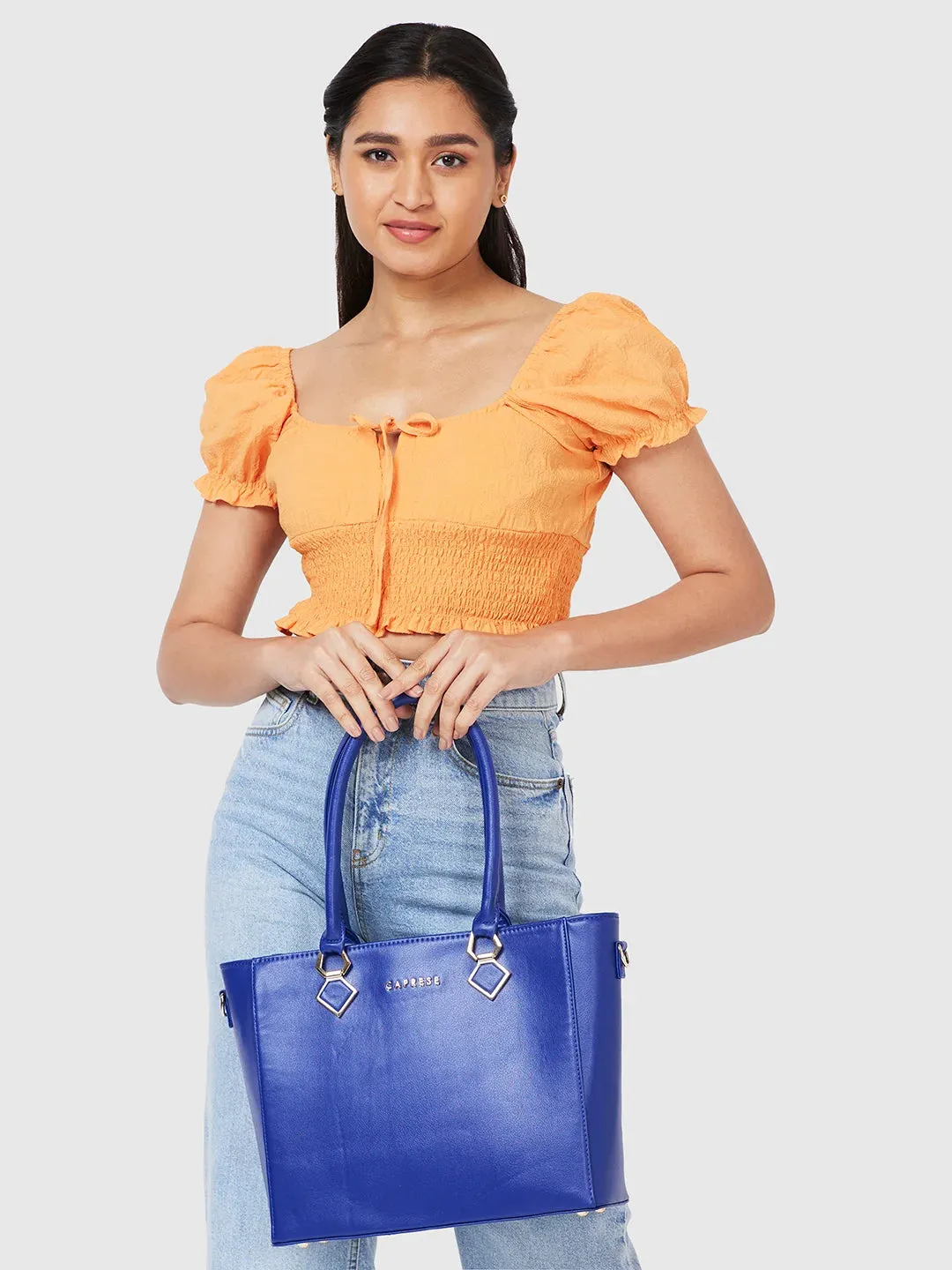 Caprese Lydia Medium Blue Tote Bag