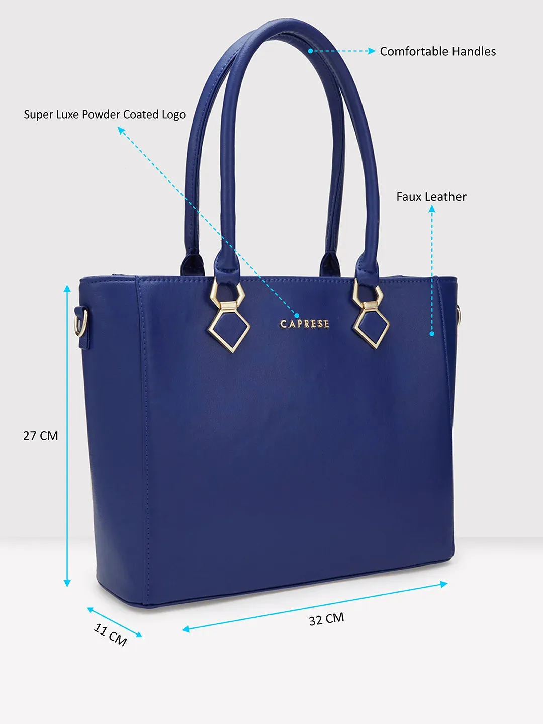 Caprese Lydia Medium Blue Tote Bag