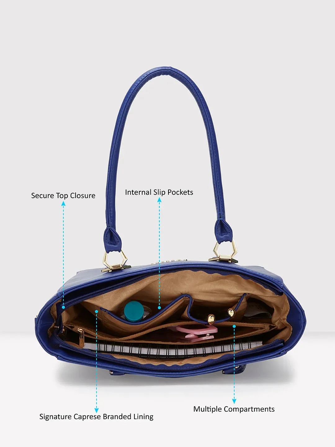 Caprese Lydia Medium Blue Tote Bag