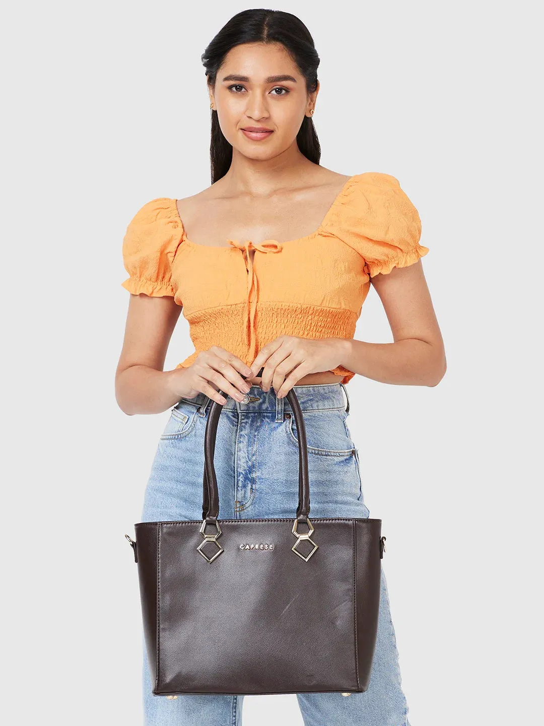 Caprese Lydia Medium Dark Oak Tote Bag