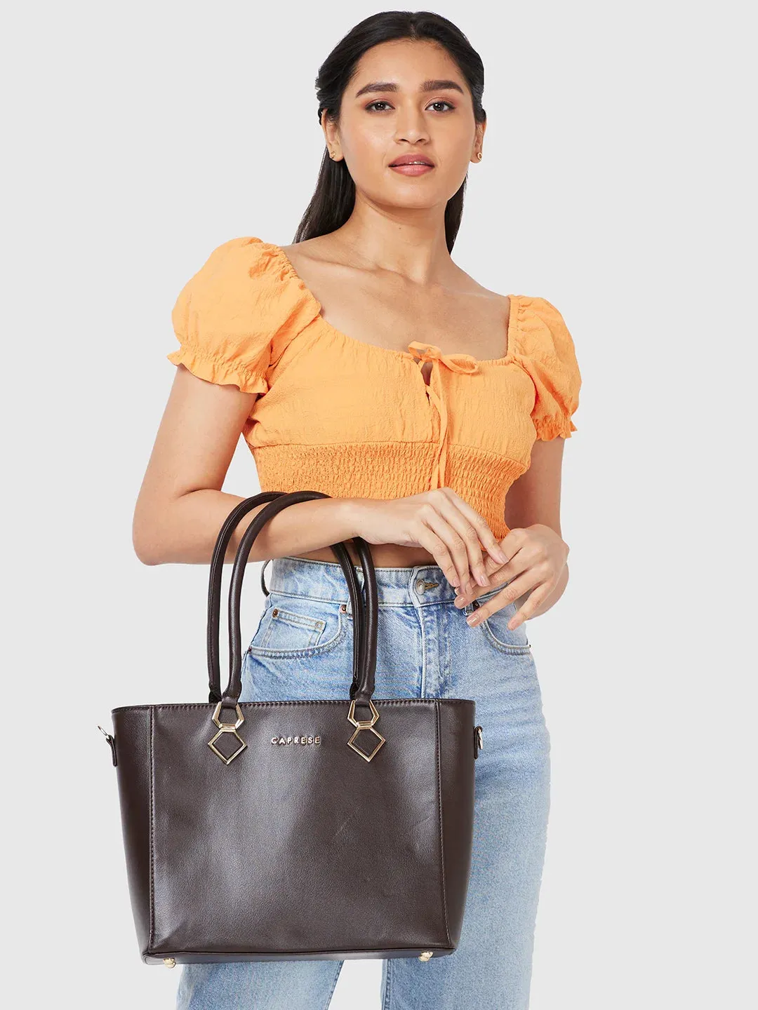 Caprese Lydia Medium Dark Oak Tote Bag