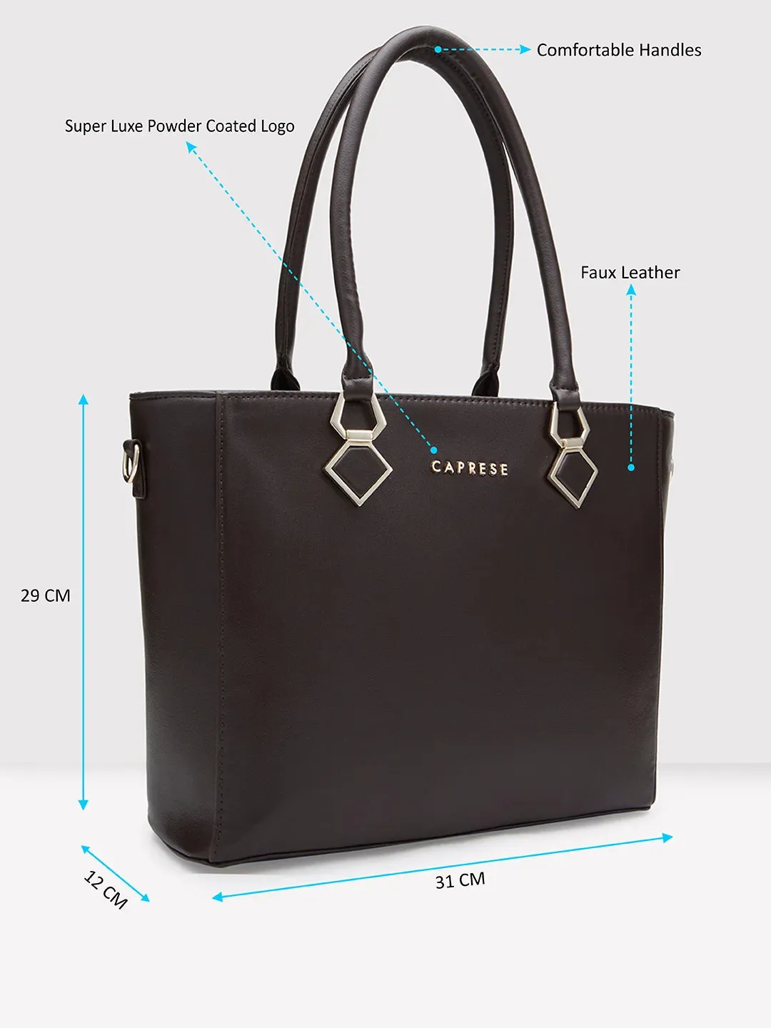 Caprese Lydia Medium Dark Oak Tote Bag