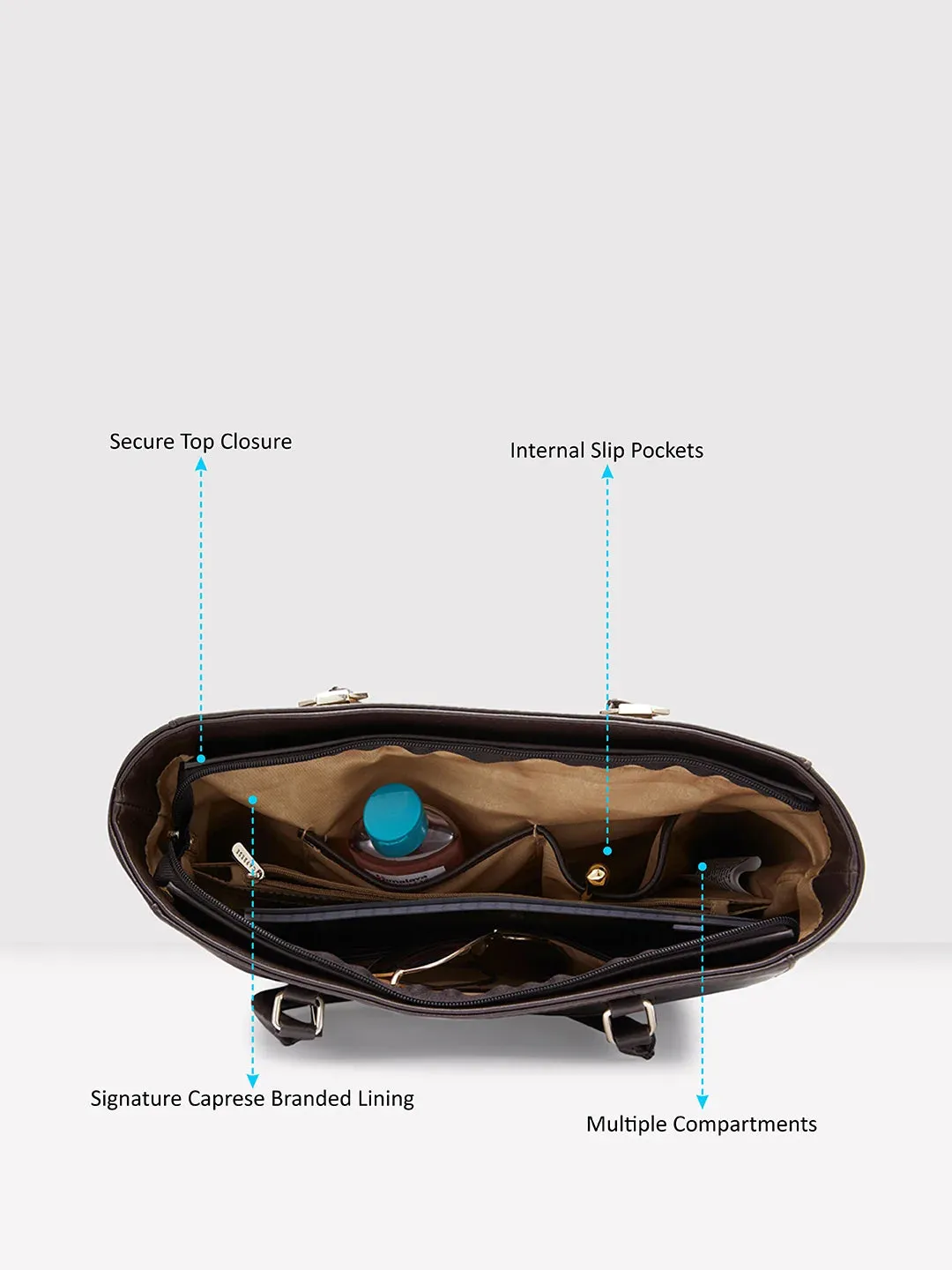 Caprese Lydia Medium Dark Oak Tote Bag