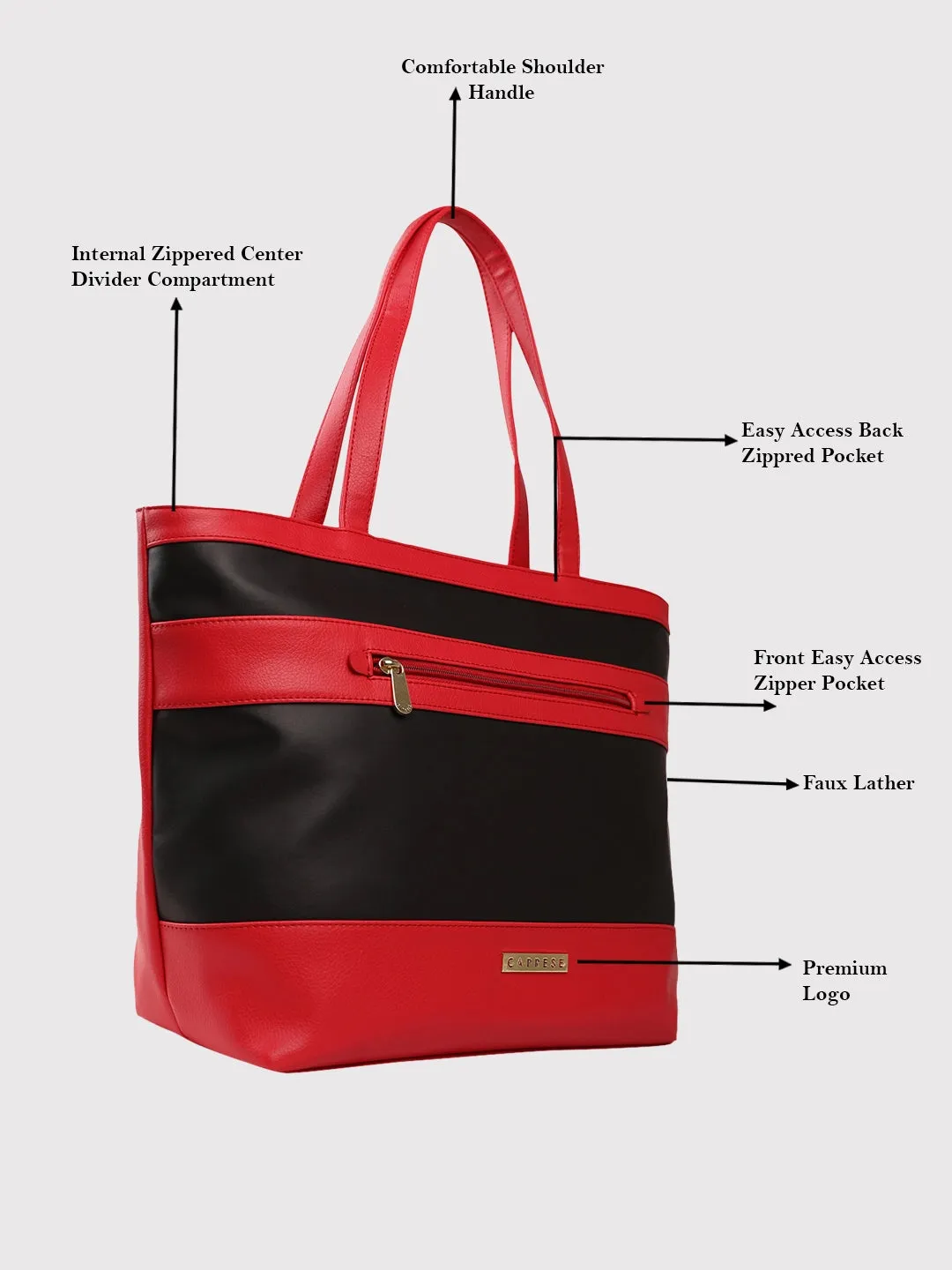 Caprese Marciano Medium Red Tote Bag