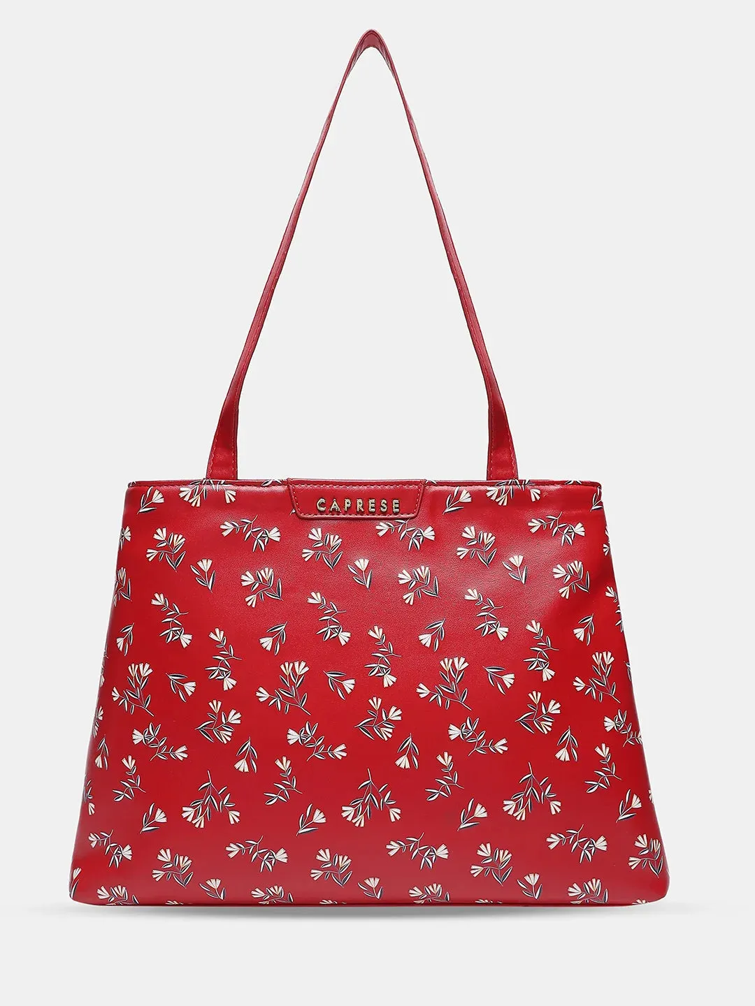 Caprese Merida Large Printed Red Satchel Bag