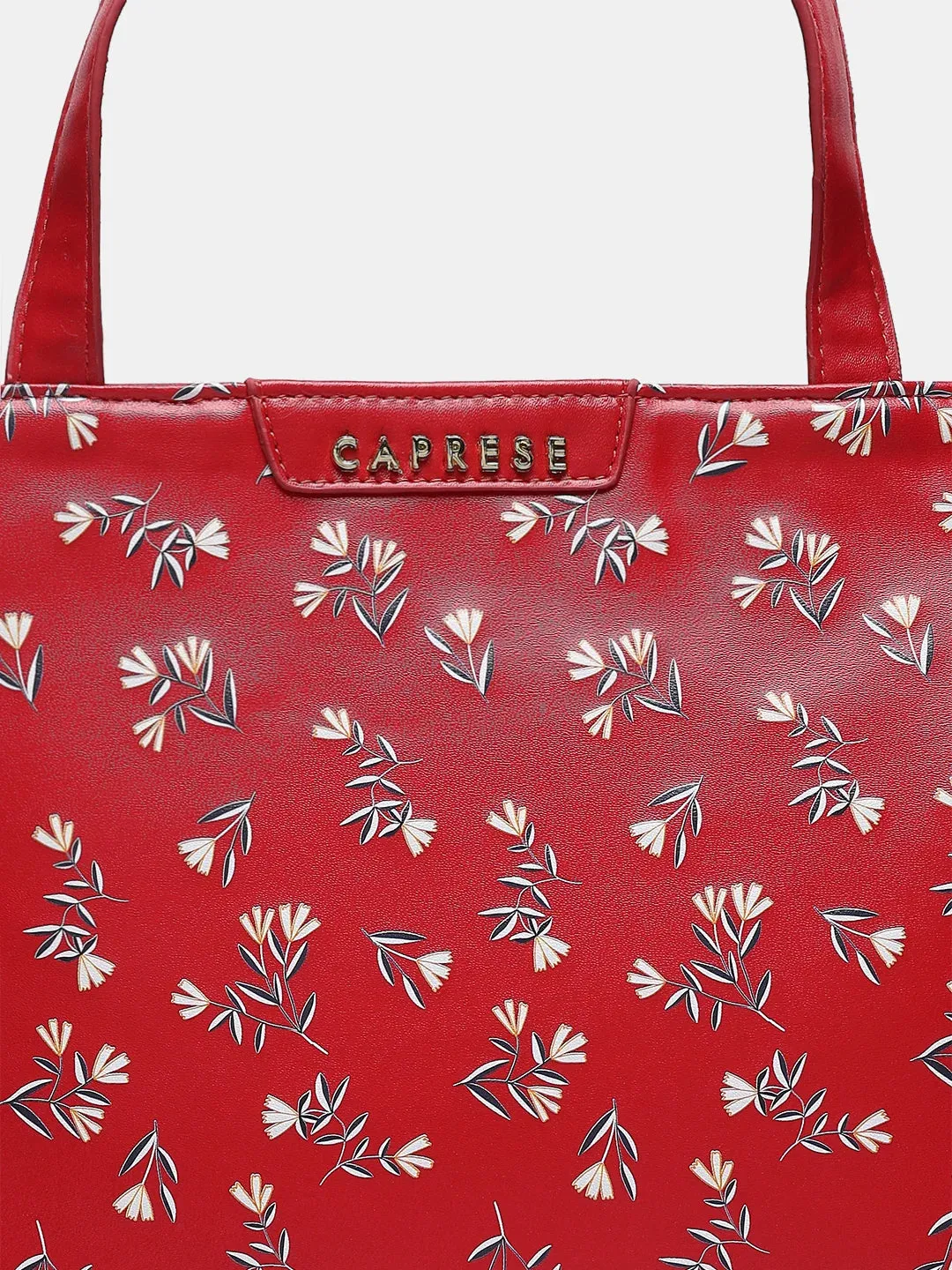 Caprese Merida Large Printed Red Satchel Bag