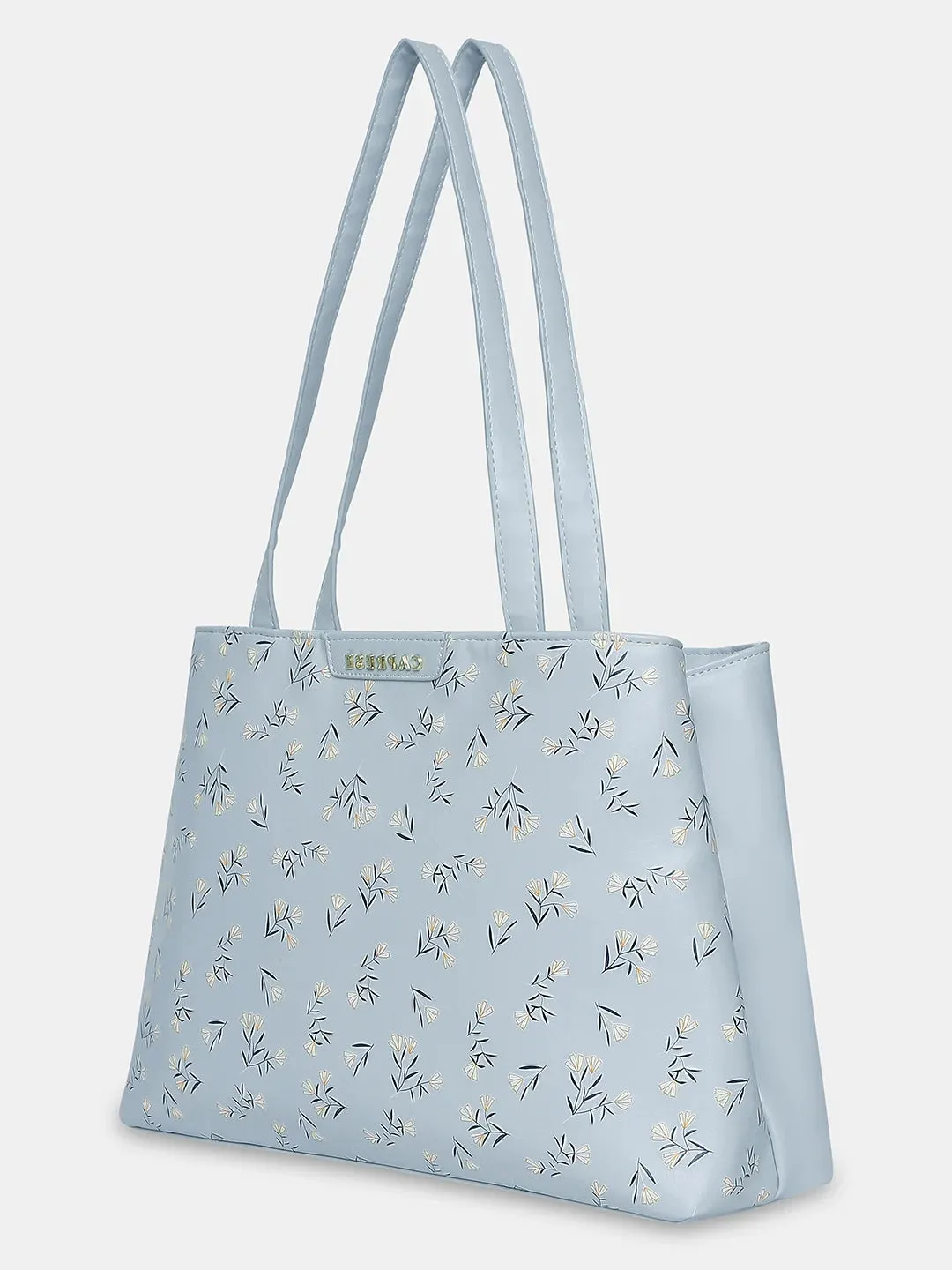 Caprese Merida Large Printed Sky Blue Satchel Bag