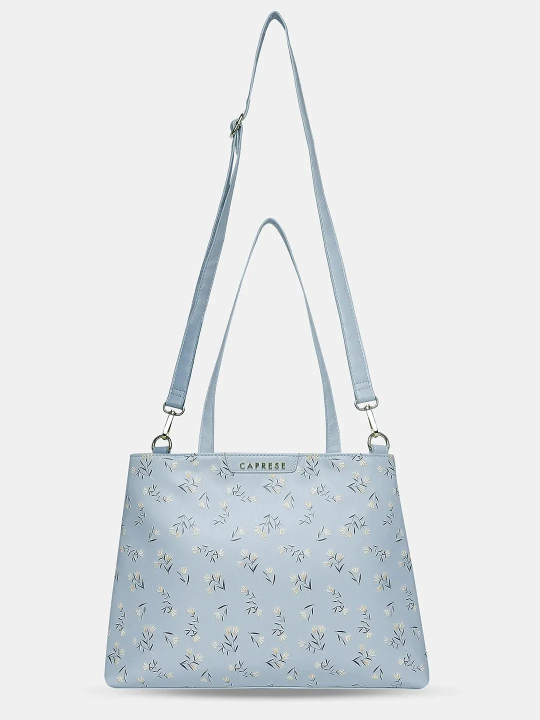 Caprese Merida Large Printed Sky Blue Satchel Bag