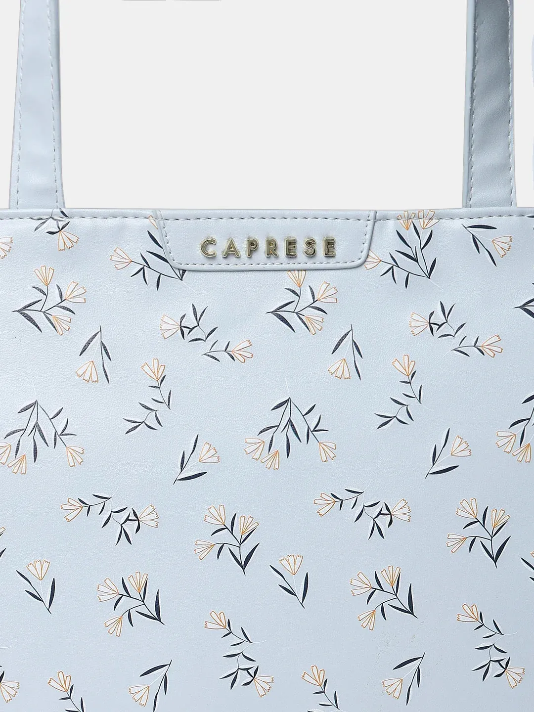 Caprese Merida Large Printed Sky Blue Satchel Bag