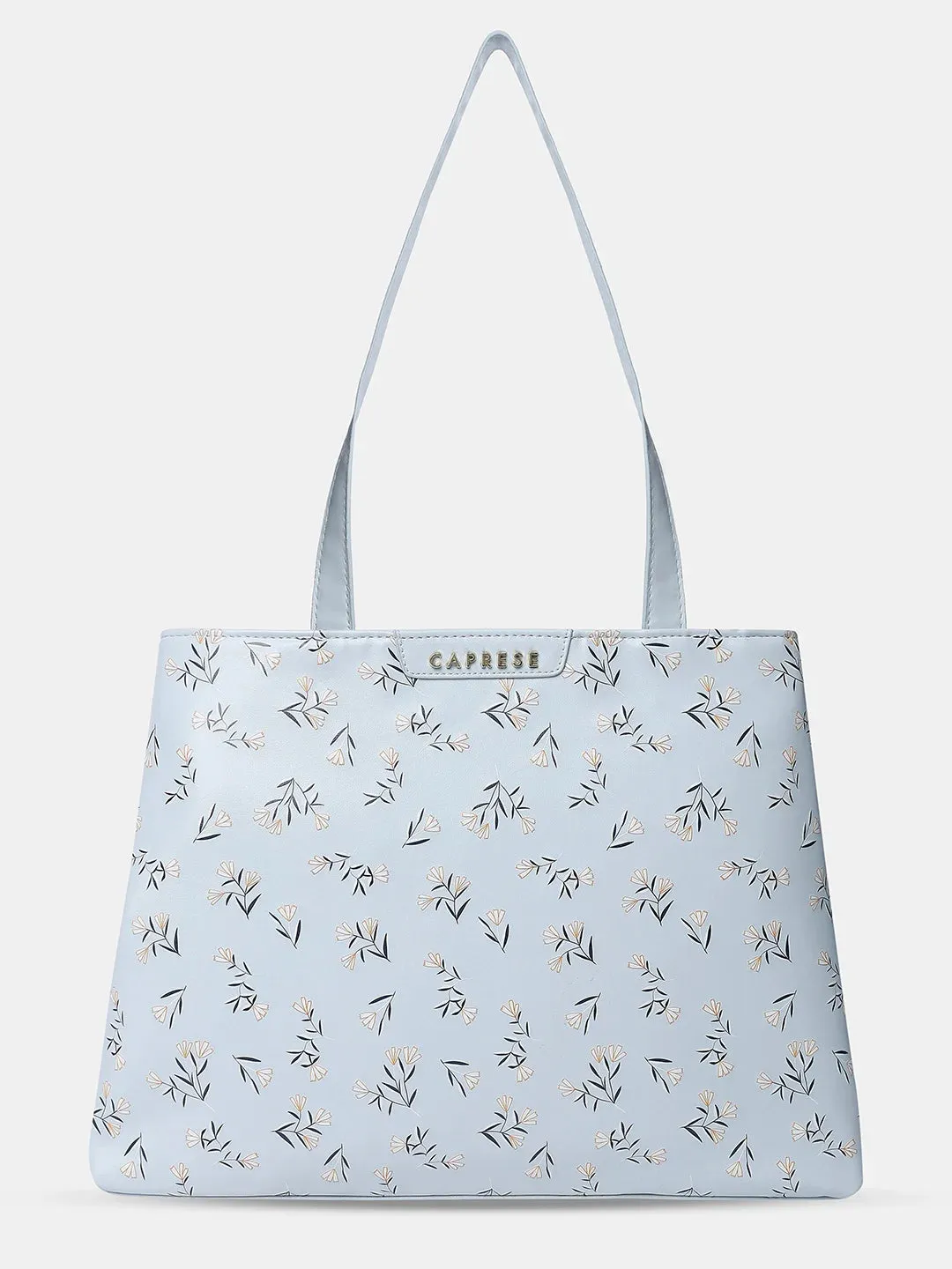 Caprese Merida Large Printed Sky Blue Satchel Bag