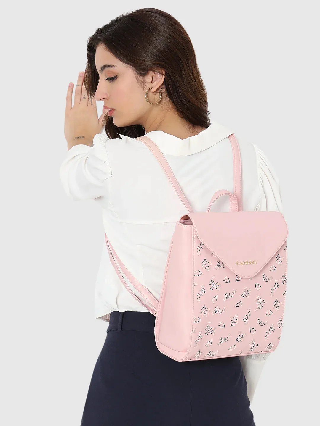 Caprese Merida Printed Large Blush Backpack