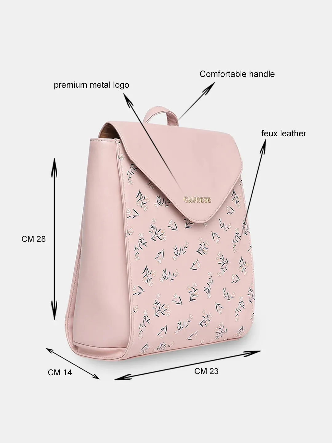 Caprese Merida Printed Large Blush Backpack