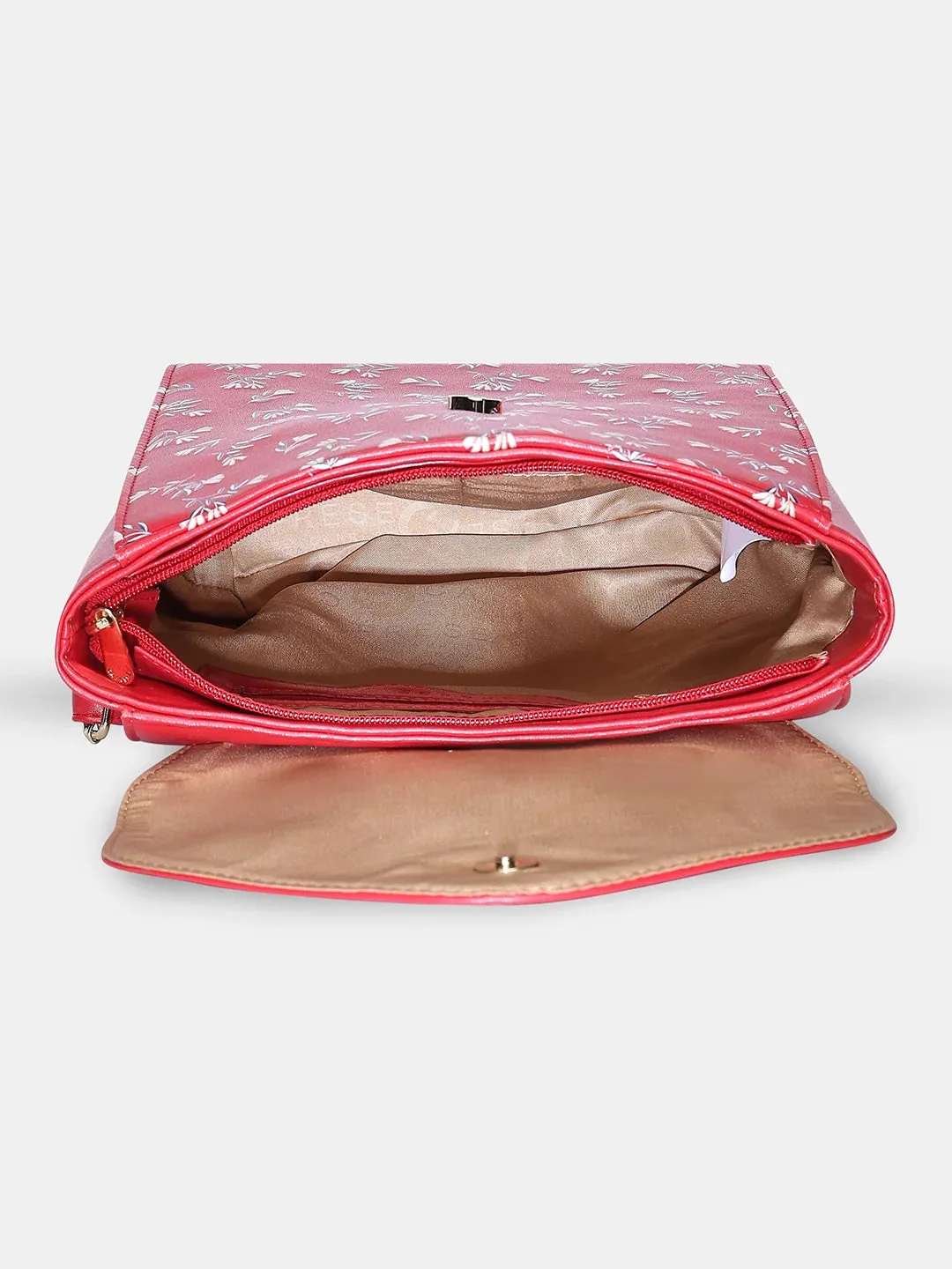 Caprese Merida Printed Large Red Backpack