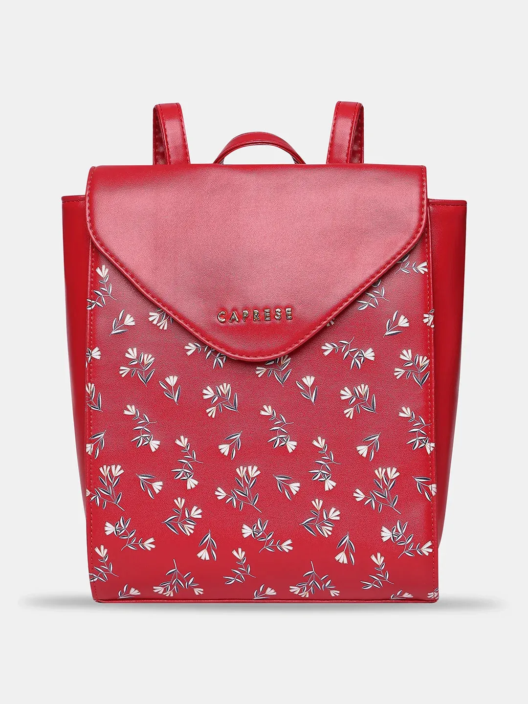 Caprese Merida Printed Large Red Backpack