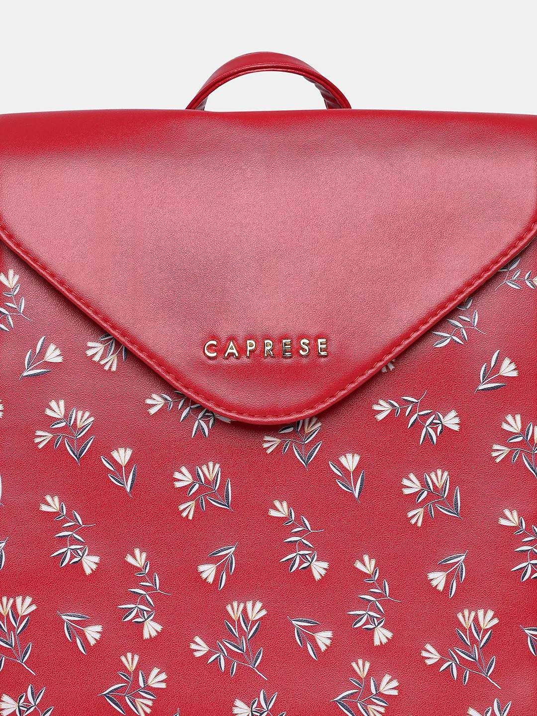 Caprese Merida Printed Large Red Backpack