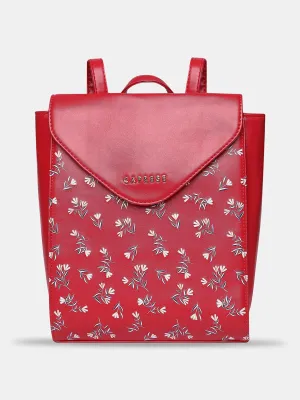 Caprese Merida Printed Large Red Backpack