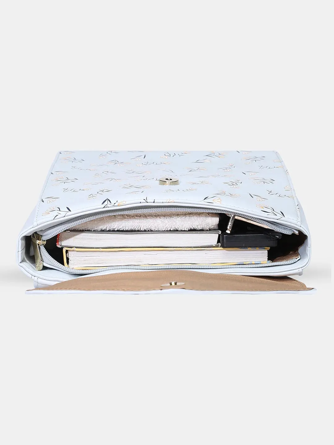 Caprese Merida Printed Large Sky Blue Backpack
