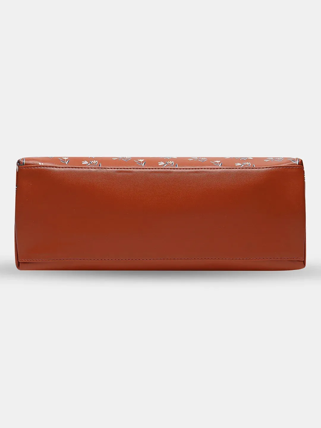 Caprese Merida Printed Large Tan Satchel Bag