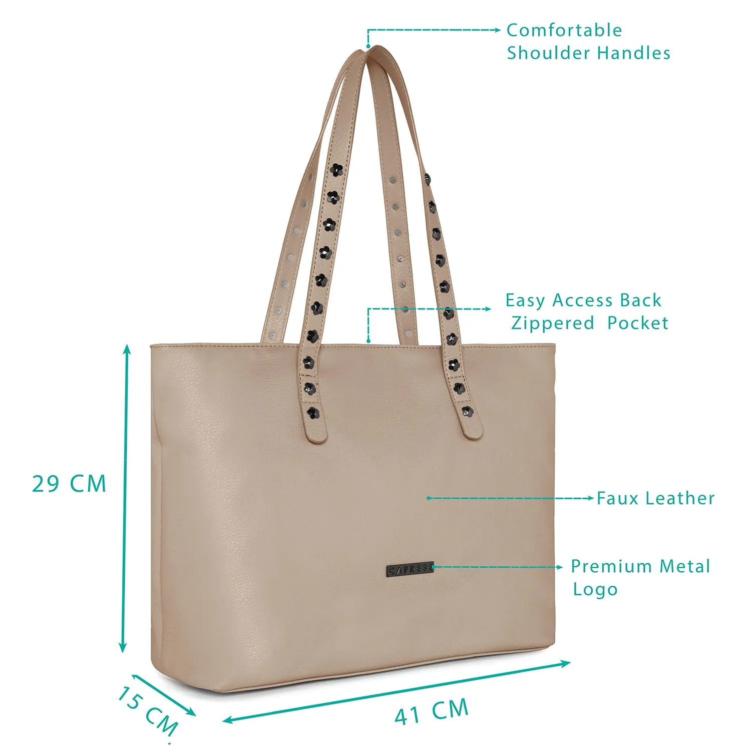 Caprese Merona Large Beige Tote Bag