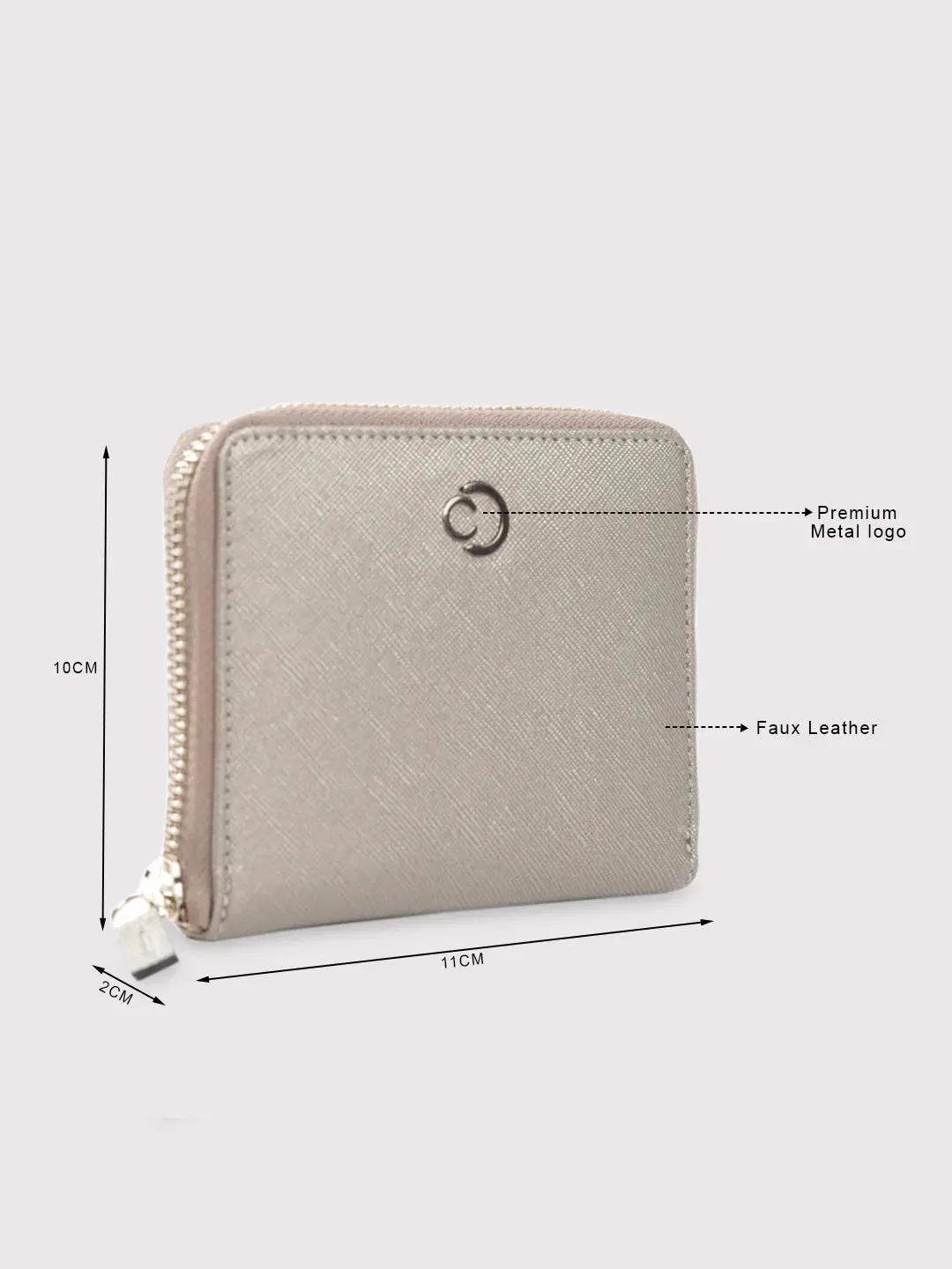 Caprese Mia Small Gunmetal Zip Around Wallet
