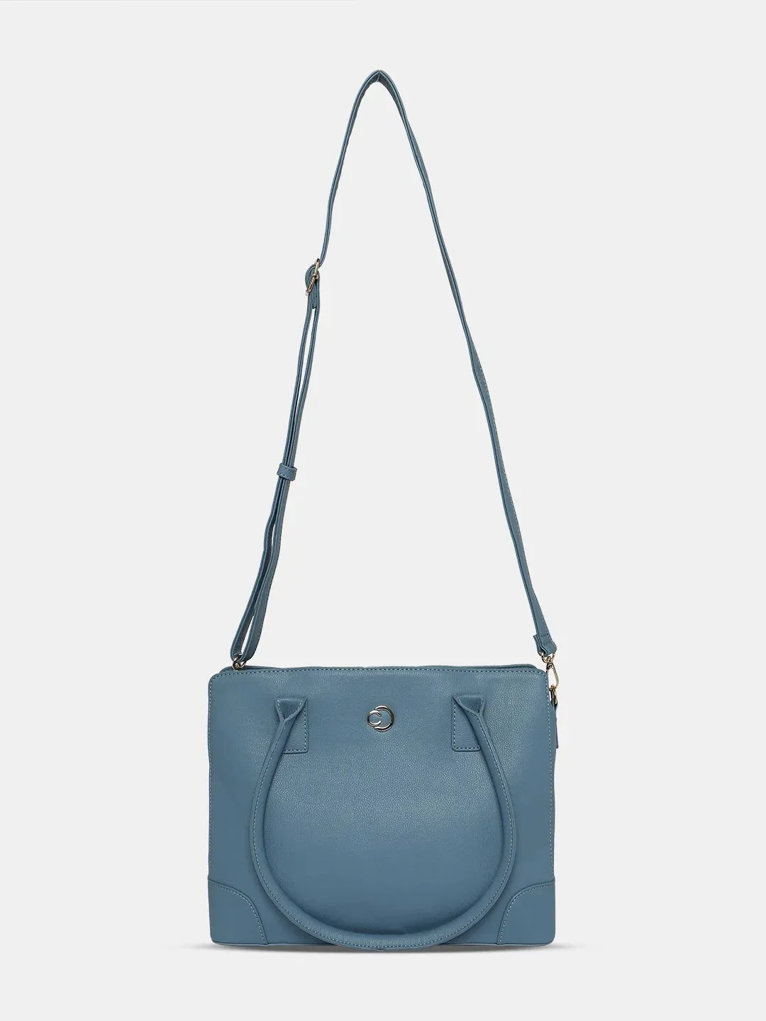 Caprese Milan Medium Blue Satchel Bag