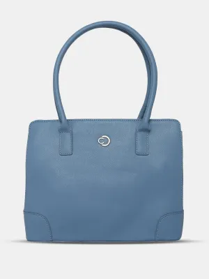 Caprese Milan Medium Blue Satchel Bag
