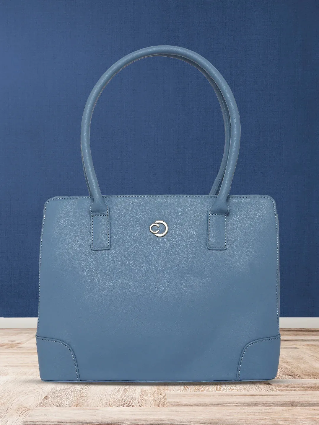 Caprese Milan Medium Blue Satchel Bag