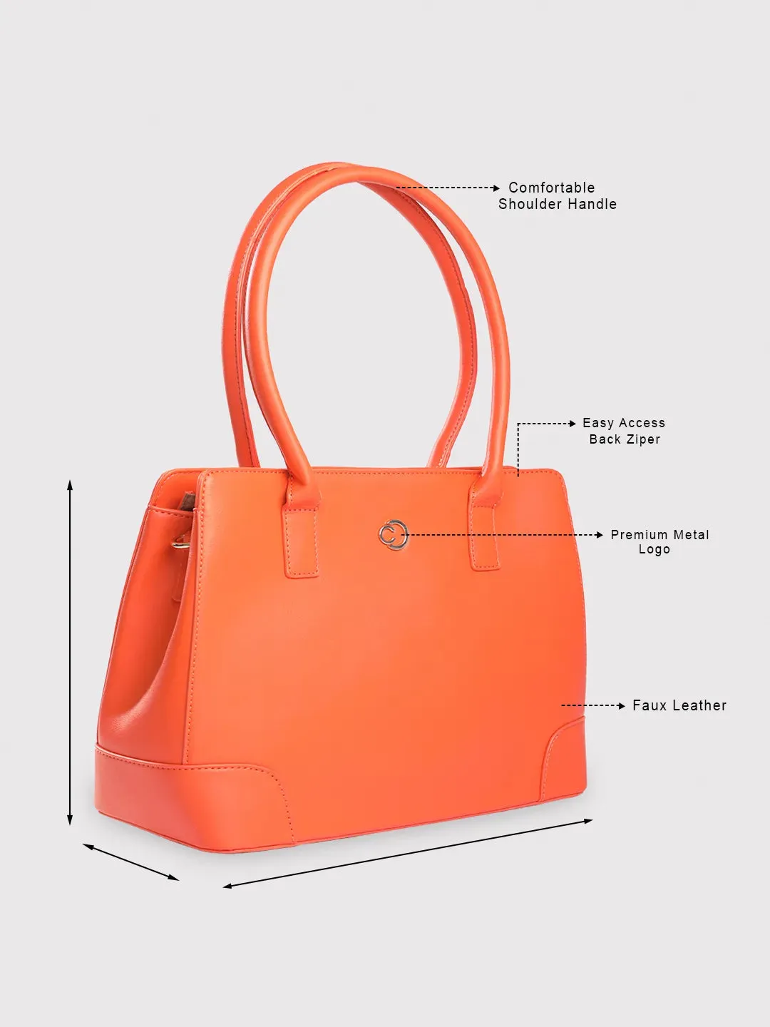 Caprese Milan Medium Orange Satchel Bag