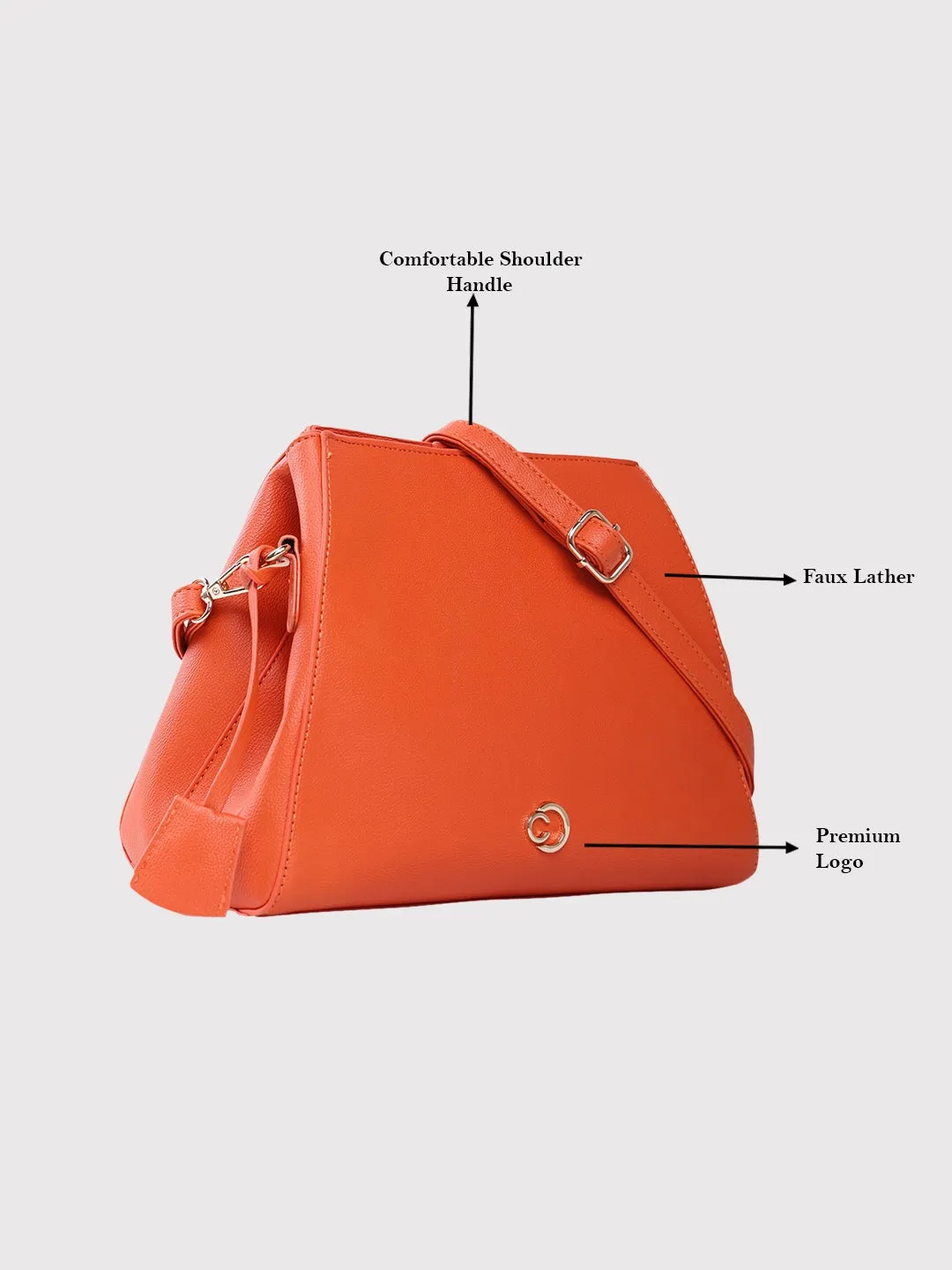 Caprese Milan Small Orange Satchel Bag